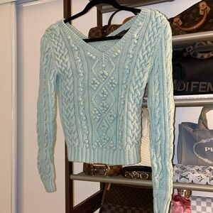 Huge Markdown🎉Mint Green Unique Wool Cable Sweater